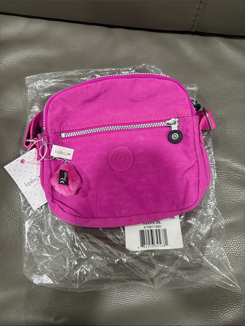 Kipling Bright Fuchsia Compact Crossbody Bag